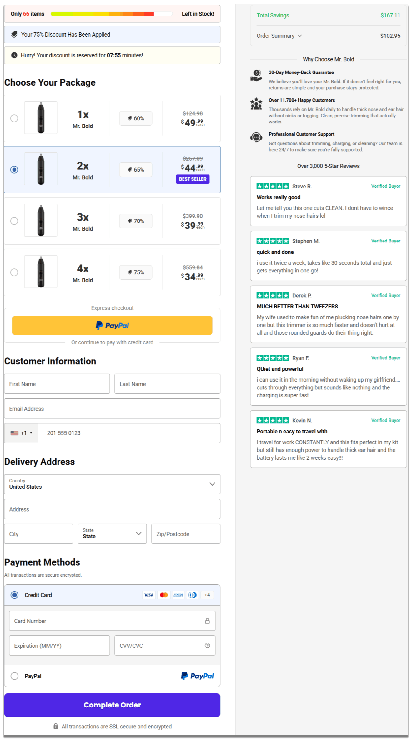 MrBoldPro Secure checkout page
